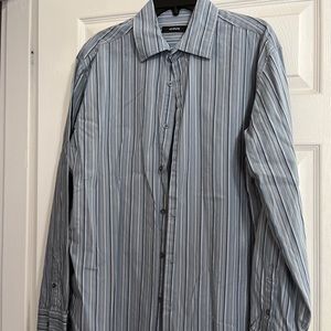 Alfani blue striped shirt L